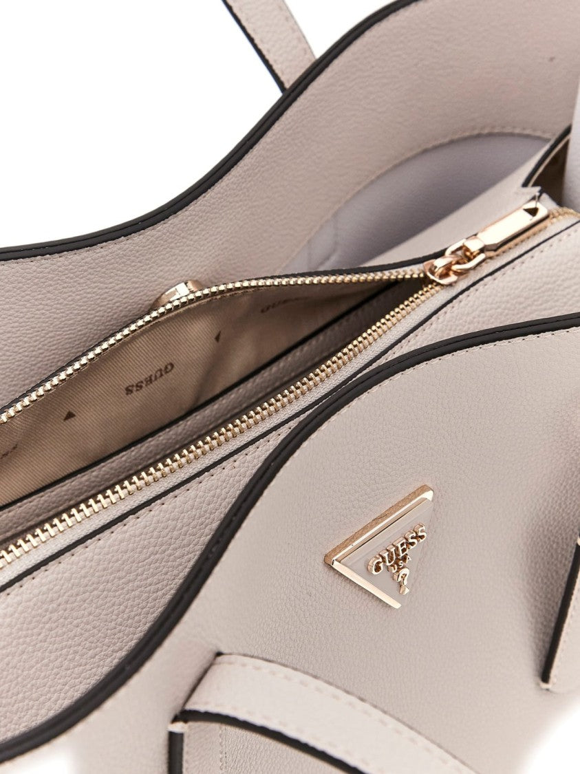 Guess Women's White Tote Bag In Faux Leather