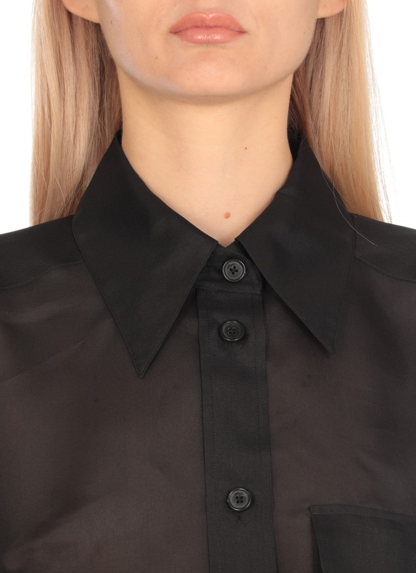 Khaite Black Silk Shirt
