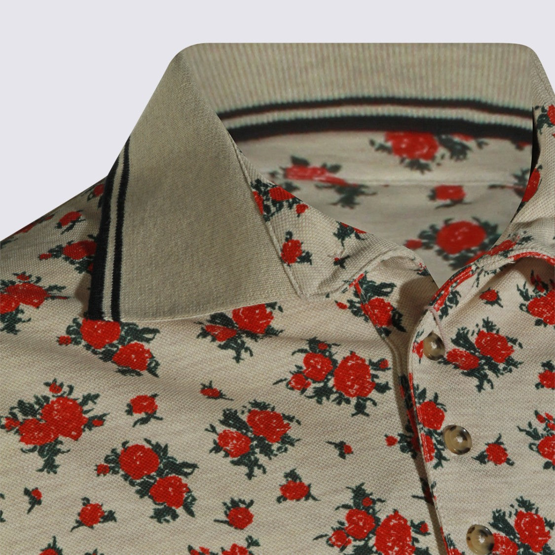 Vivienne Westwood Floral Print Polo Shirt With Classic Collar
