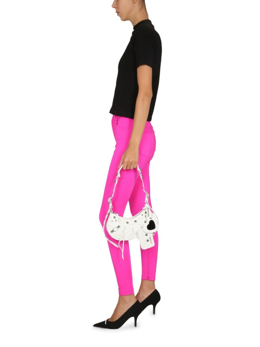 Balenciaga Sculpted Black Nylon Leggings With Belt Loop Detail