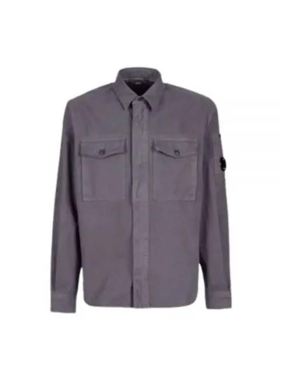 C.P. Company Structured Button-Up Jacket With Chest Pockets And Round Patch