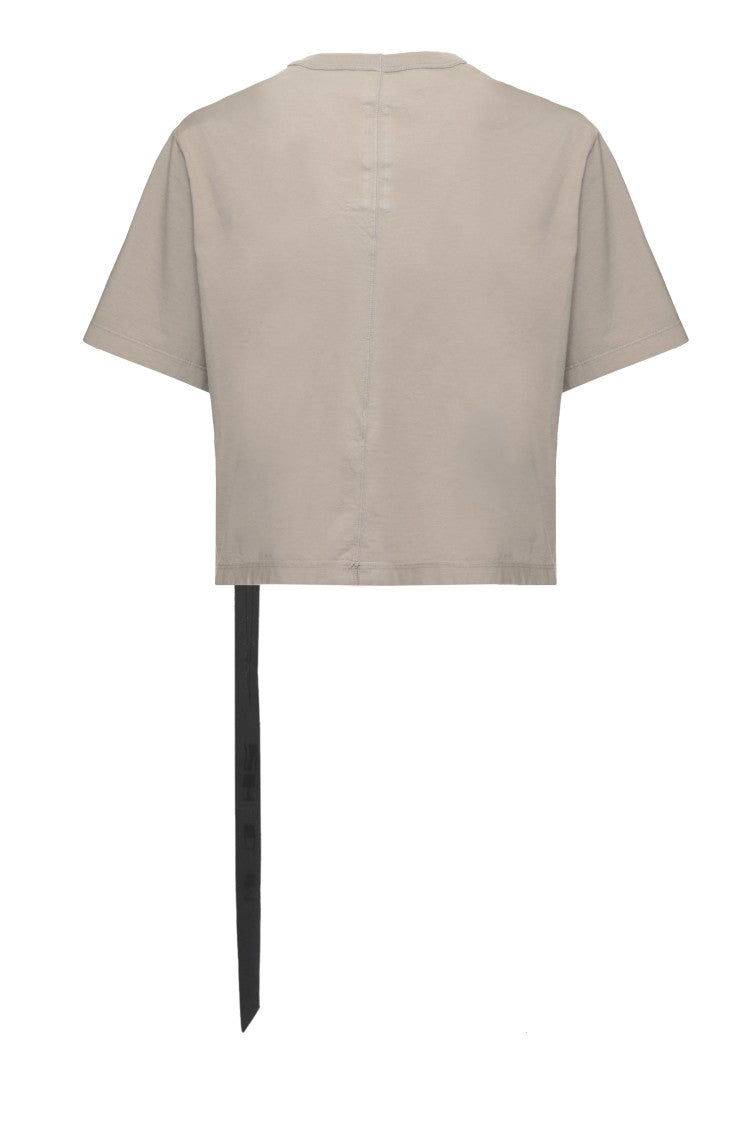Drkshdw Grey Lace-Trim Cropped Cotton T-Shirt