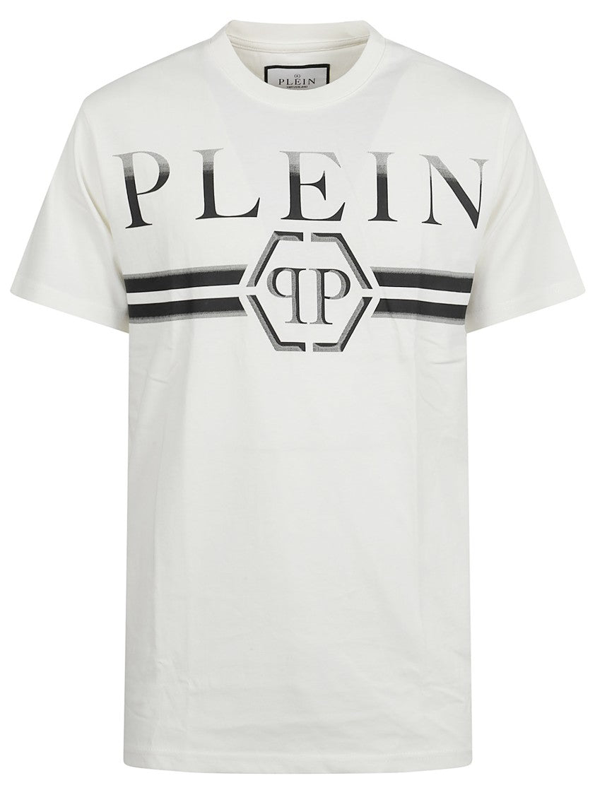 Philipp Plein Graphic Print T-Shirt With Hexagonal Logo Detail