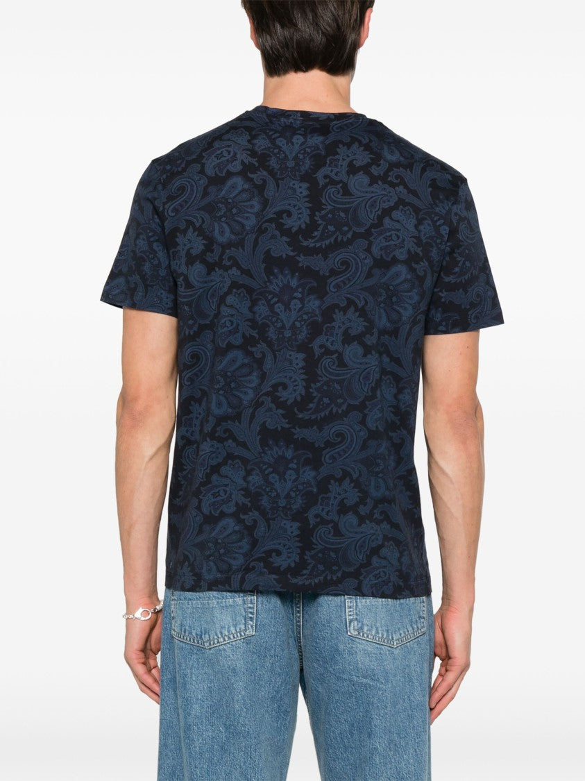 Etro Roma Paisley-Print Floral Cotton T-Shirt