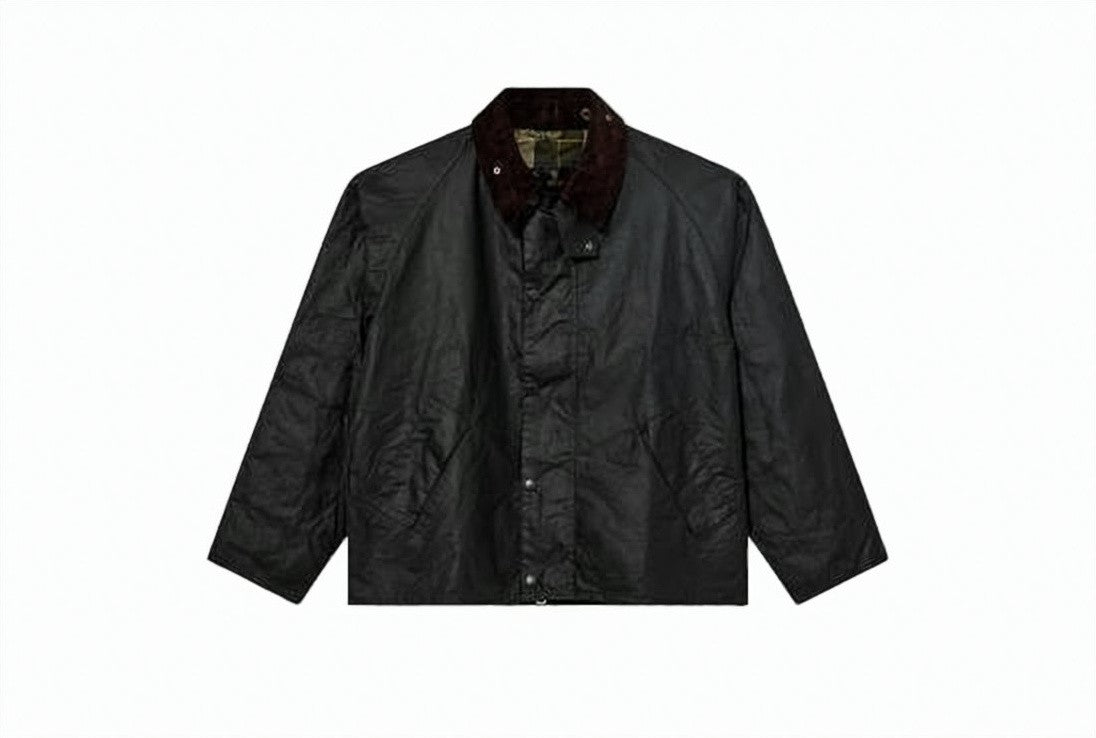 Barbour Waxed Cotton Jacket With Corduroy Collar