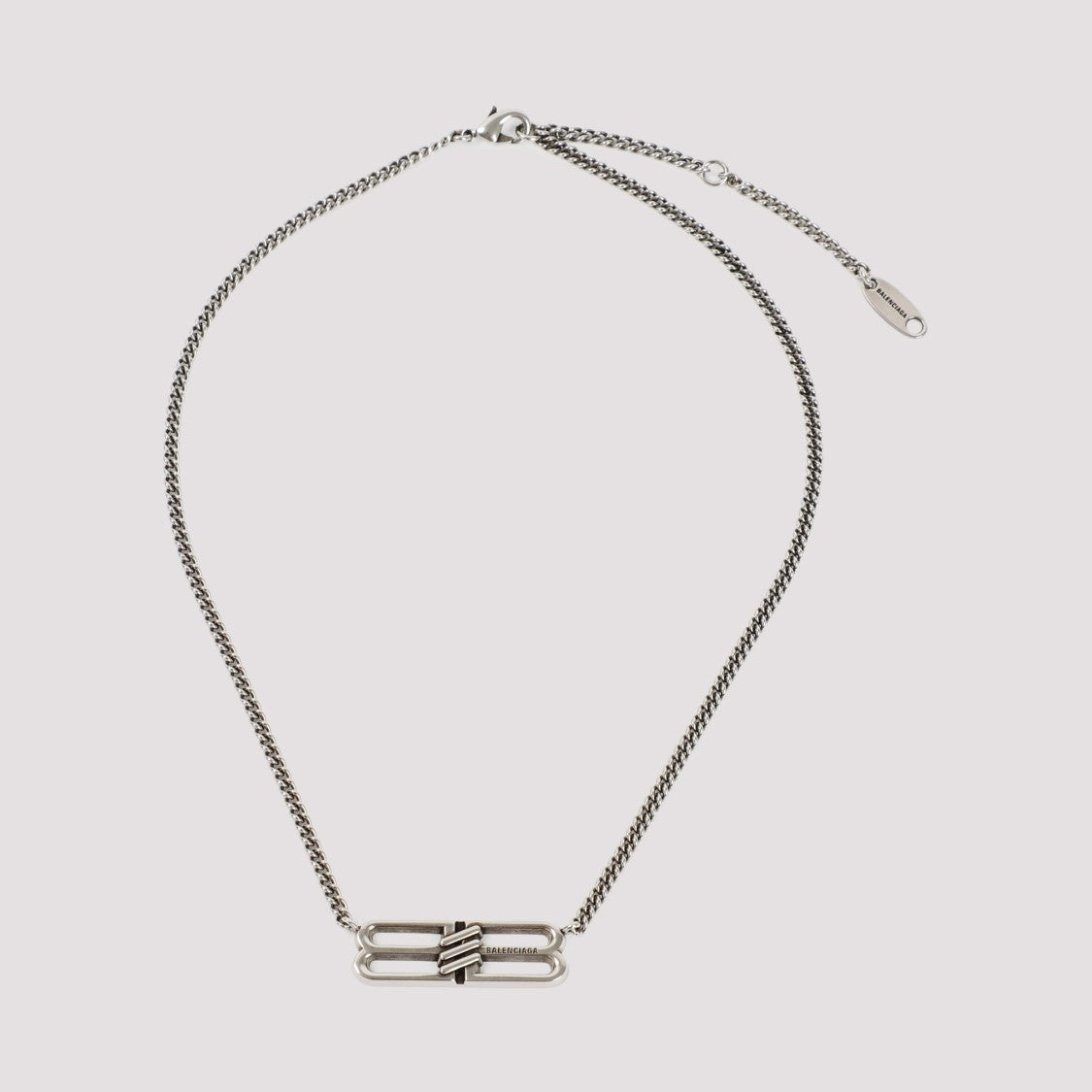Balenciaga Antique Silver Bb Icon Necklace