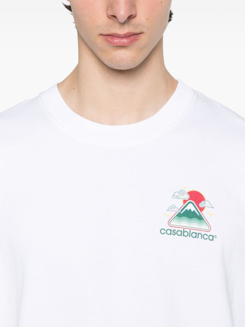 Casablanca Graphic Print Cotton T-Shirt With Classic Crew Neck