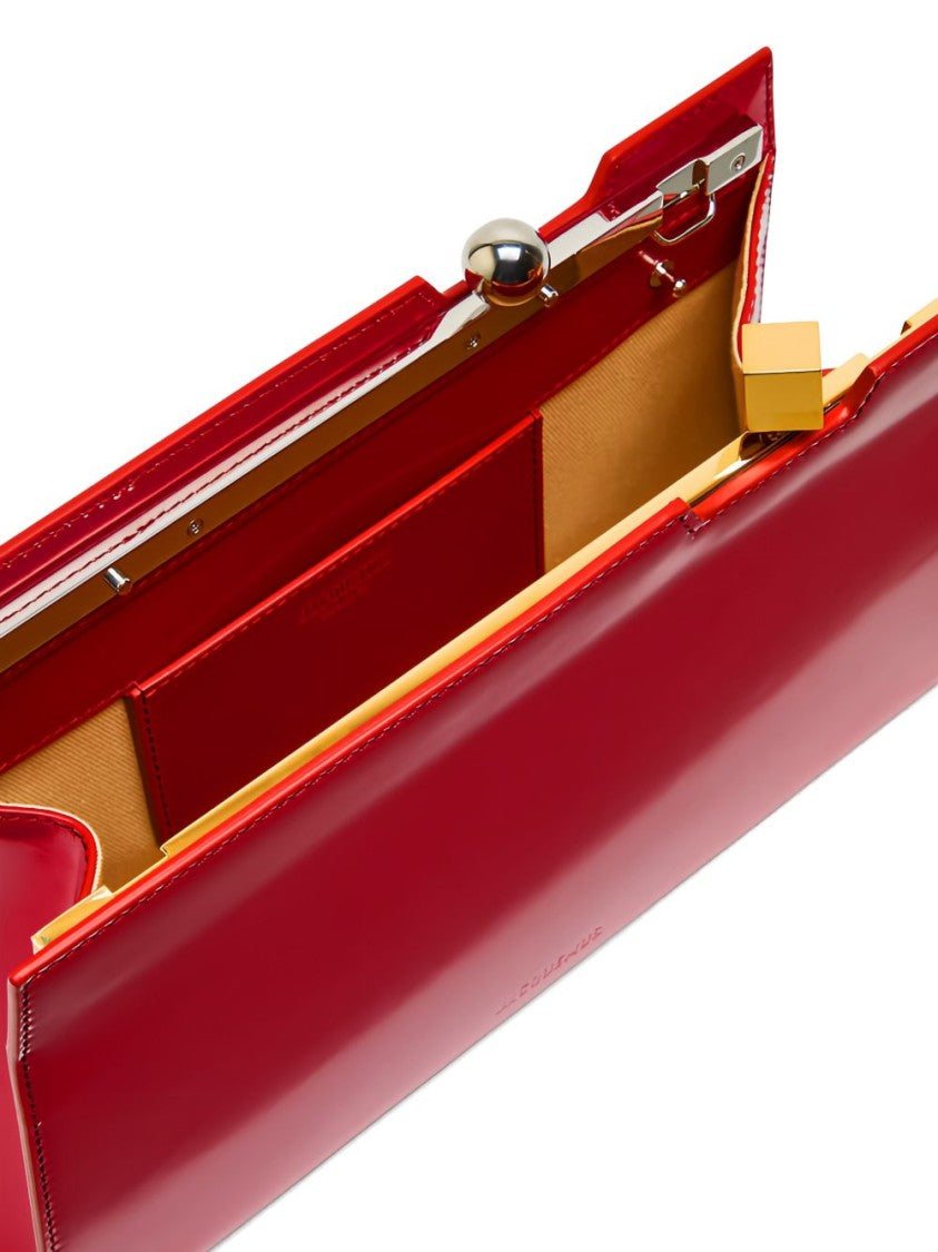 Jacquemus Red Spazzolato Leather Rond-Carré Charm Bag