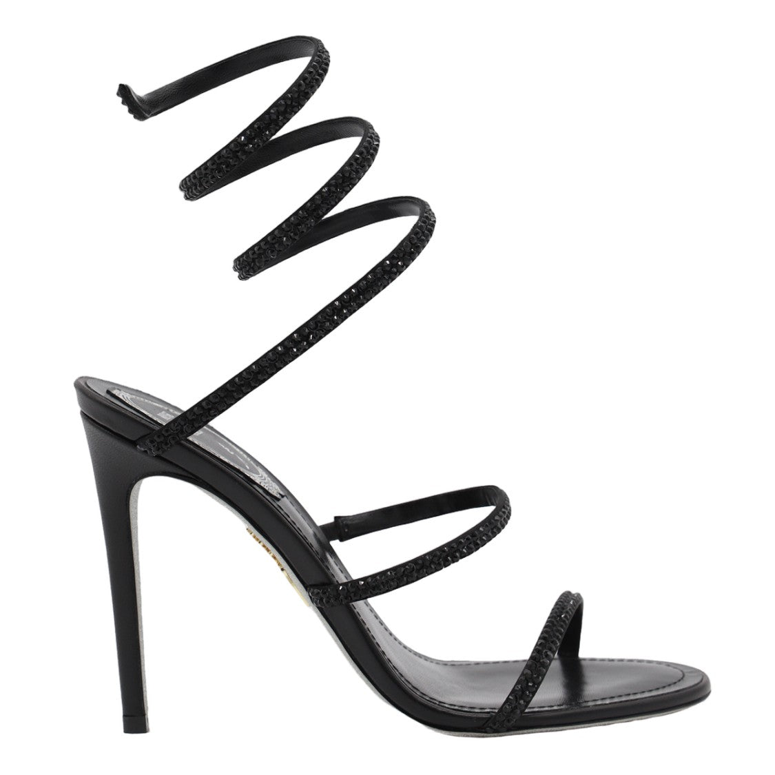René Caovilla High Stiletto Sandals With Spiral Ankle Strap