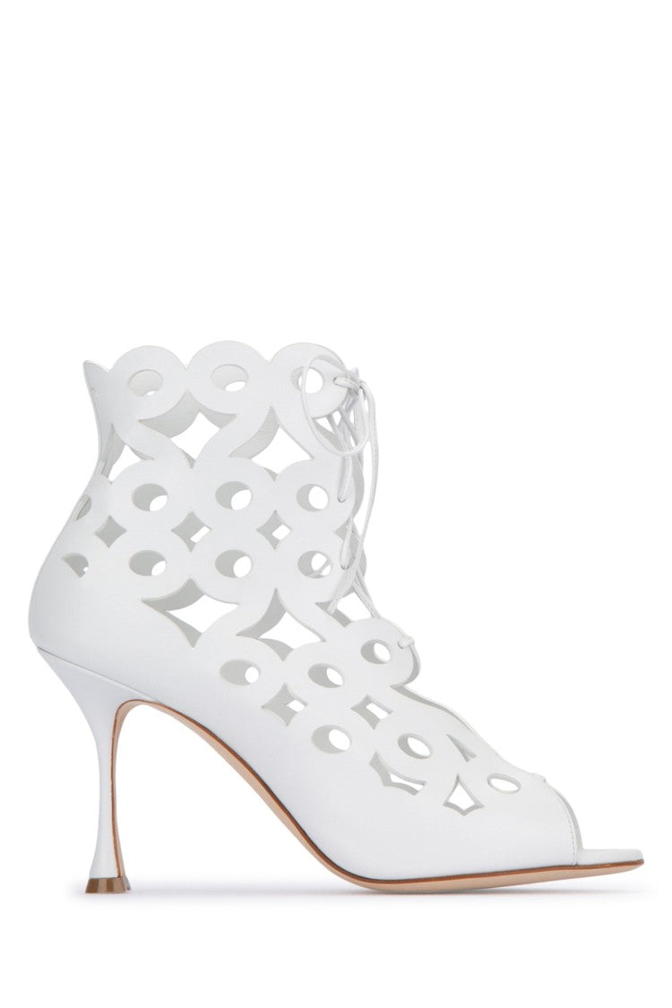 Manolo Blahnik Ankle Boots With Unique Cut-Out Design
