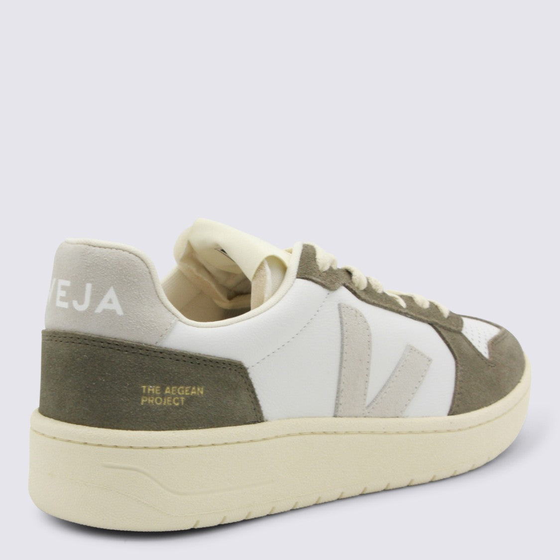 Veja Low-Top Sneakers With Olive Green Suede Overlays