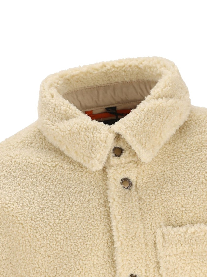 Napapijri Sherpa-Style Fleece Shirt-Jacket With Button-Front Closure