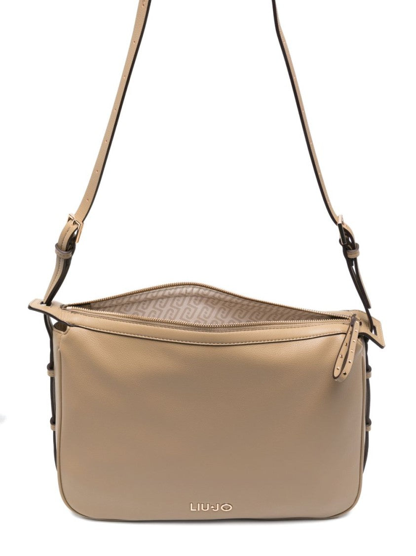 Liu Jo Brown Zip Gold-Tone Shoulder Bag
