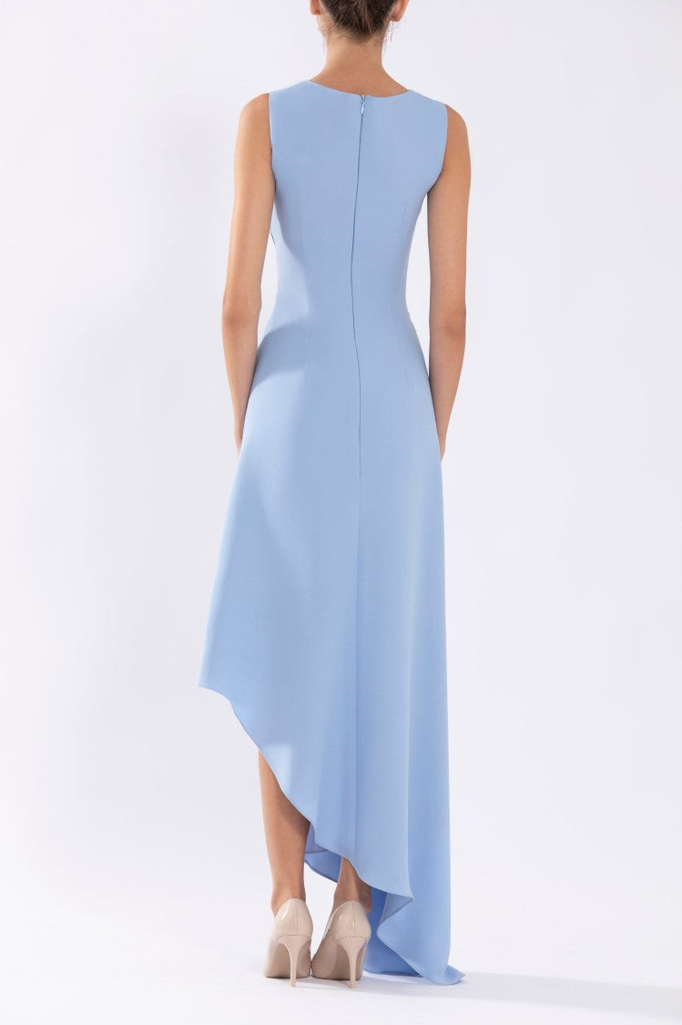 Saiid Kobeisy Crepe, High-Low Dress With Matching Embroidery