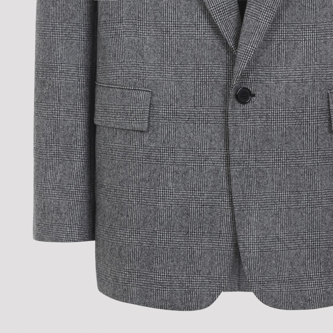 Saint Laurent Tailored Grey Blazer With Classic Single-Button Closure