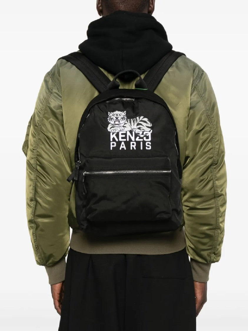 Kenzo Graphic Black Polyester Backpack