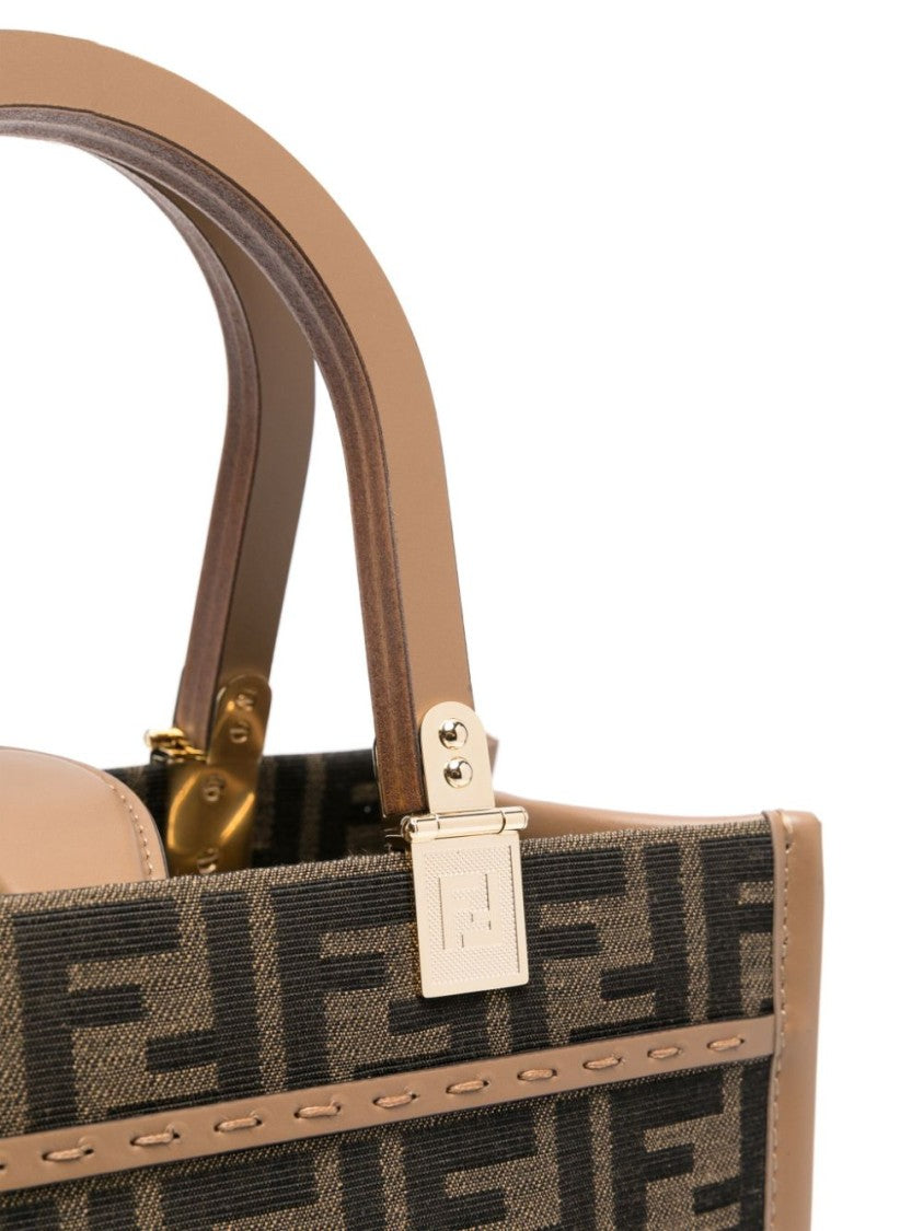 Fendi Structured Monogram Tote Bag With Gold-Tone Accents