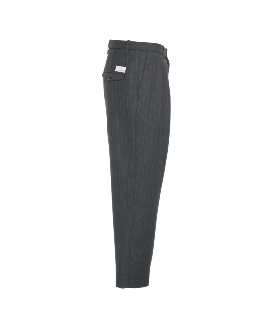 Nine In The Morning Refined Pinstripe Pleated Trousers