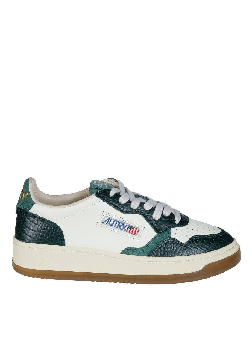 Autry Dark Green Medalist Low Textured Sneakers