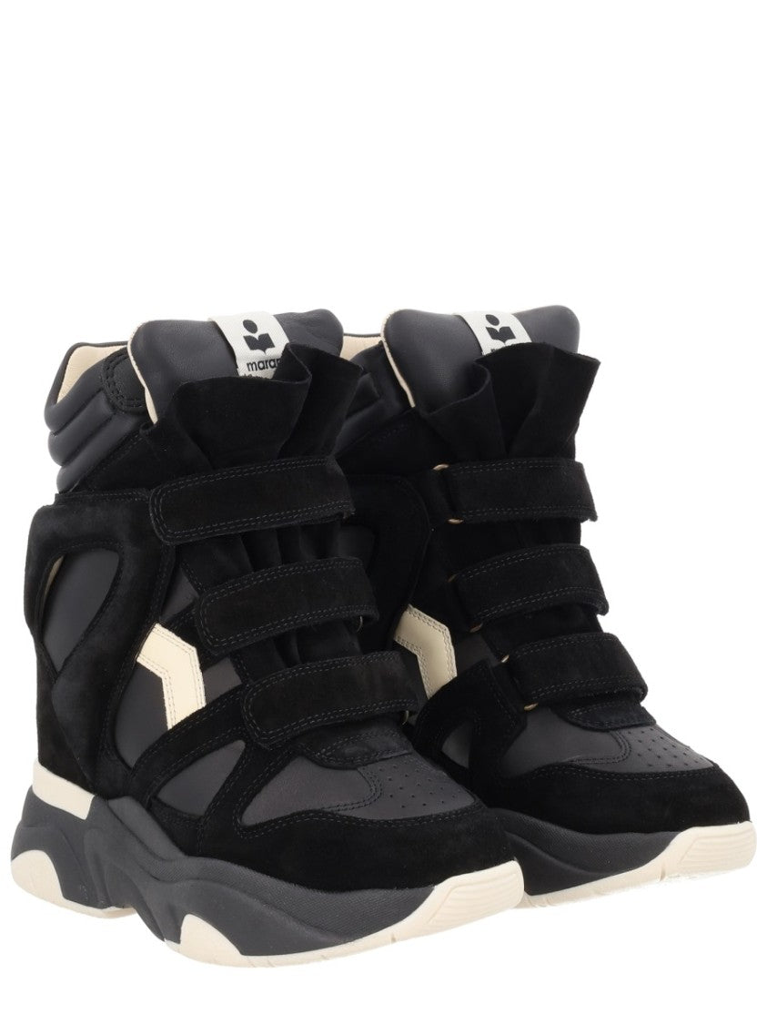 Isabel Marant Balskee High-Top Layered Leather Sneakers