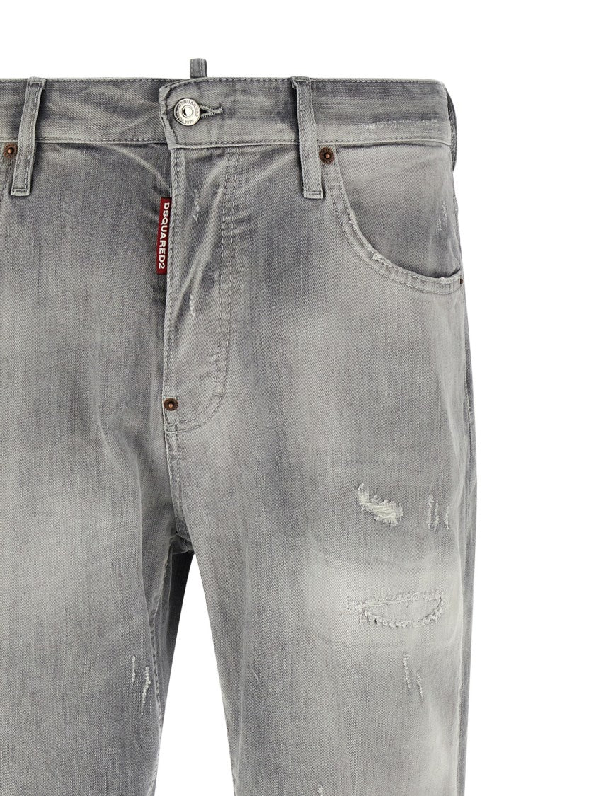 Dsquared2 Used-Effect Stonewashed Stretch Cotton Denim Jeans
