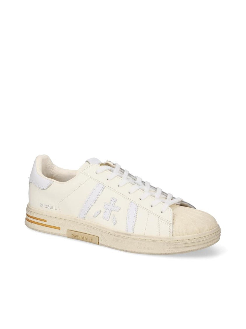 Premiata Leather Logo Lace-Up Sneakers