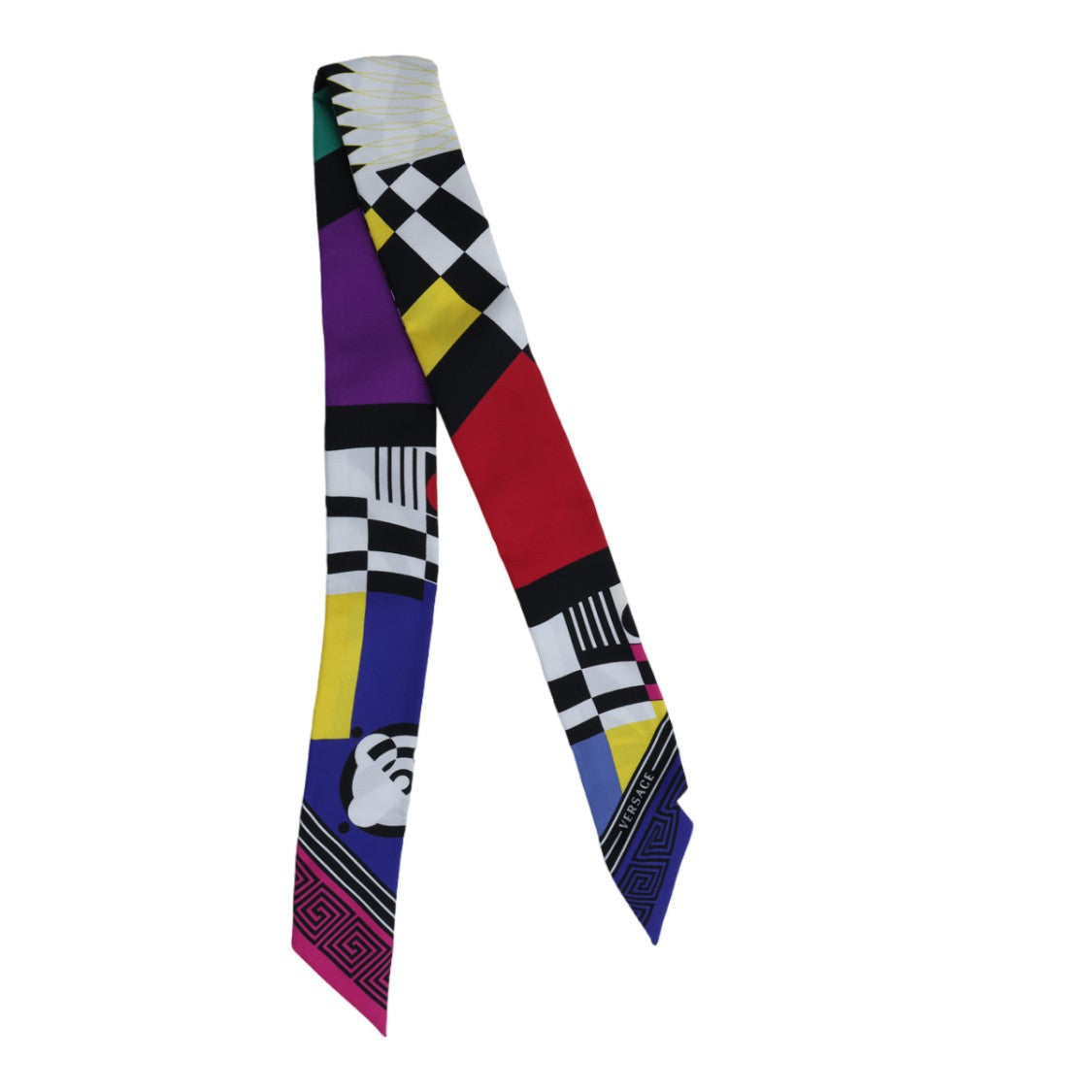 Versace Long Geometric Greek Key Scarf
