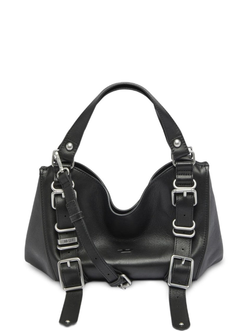 Diesel Black Structured Silk-Nylon Shoulder Bag
