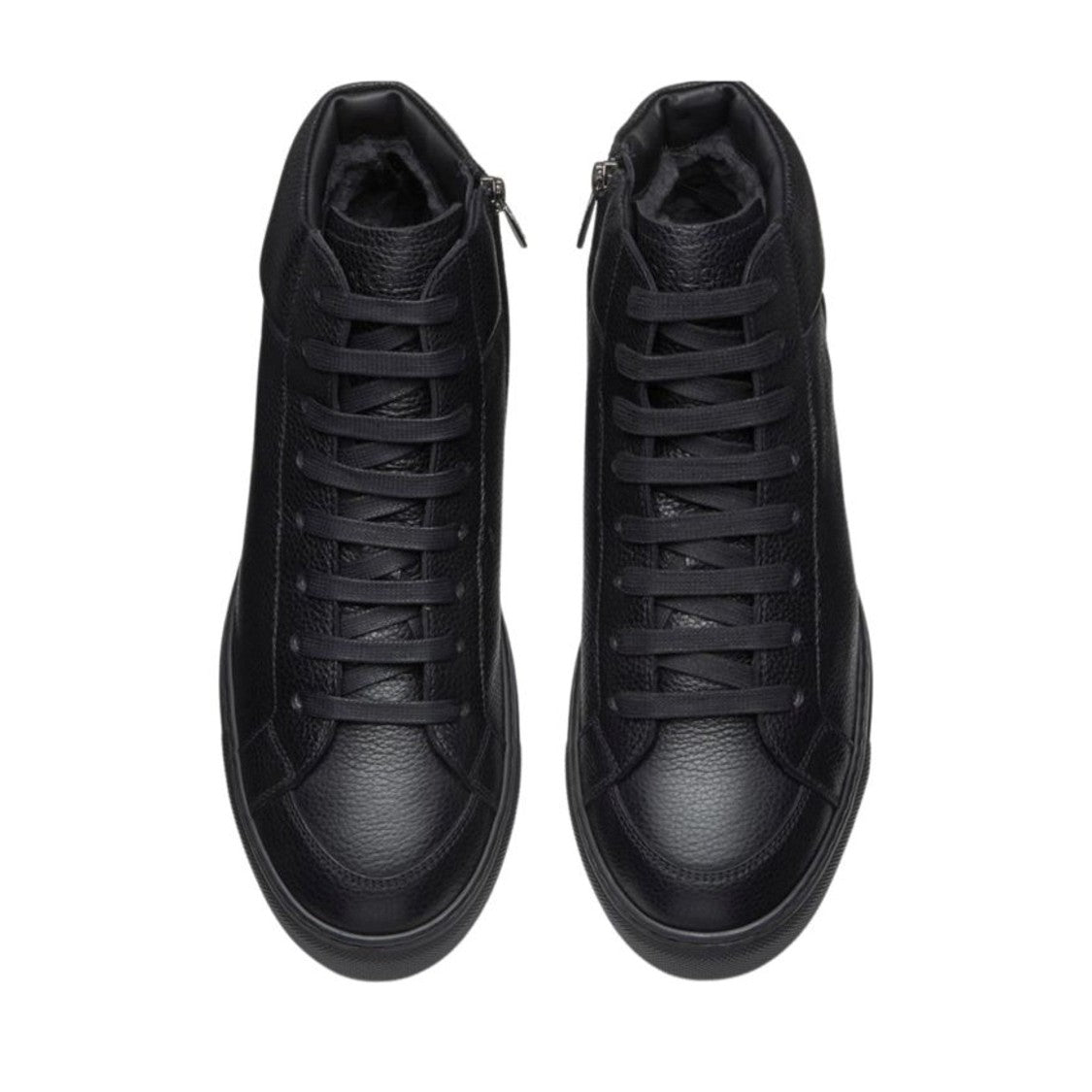 Doucal's Blue High-Top Textured Leather Sneakers