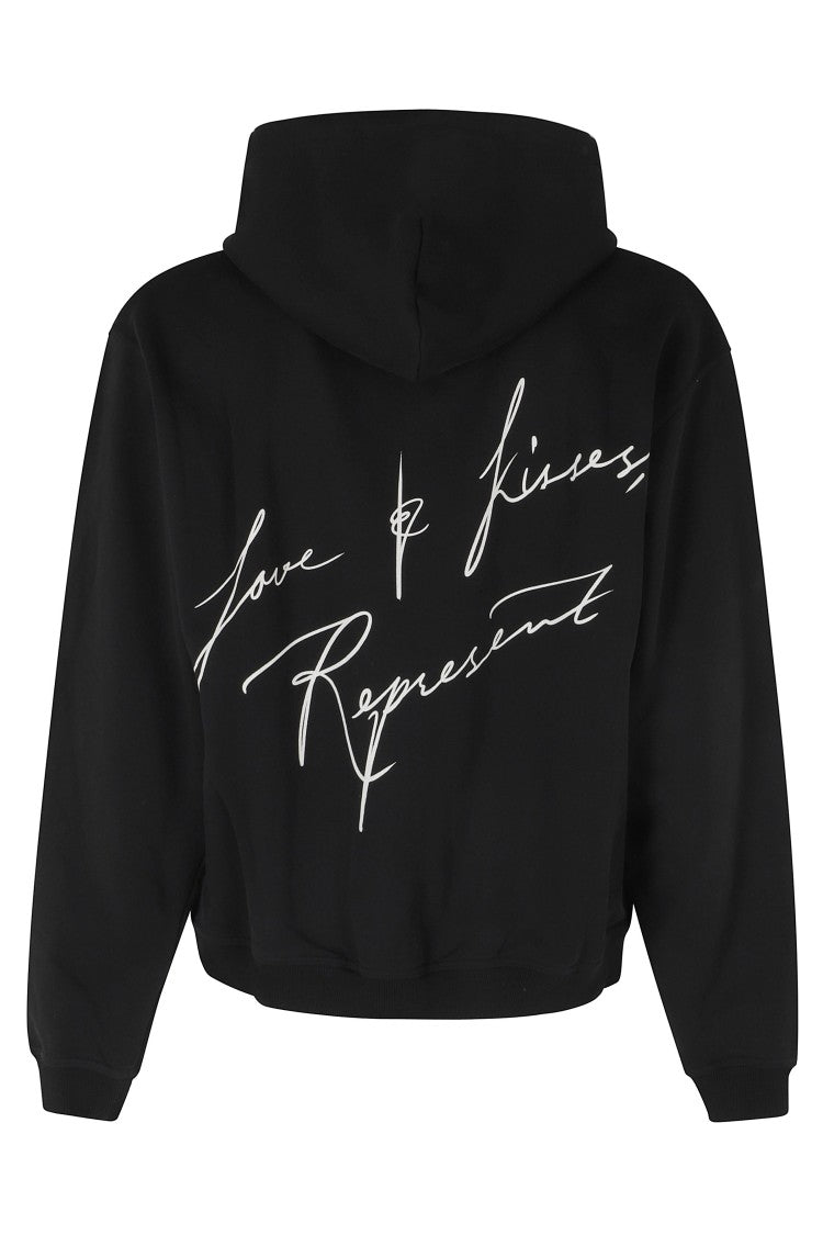 Represent Love And Kisses Print Oversized Zip-Through Hoodie