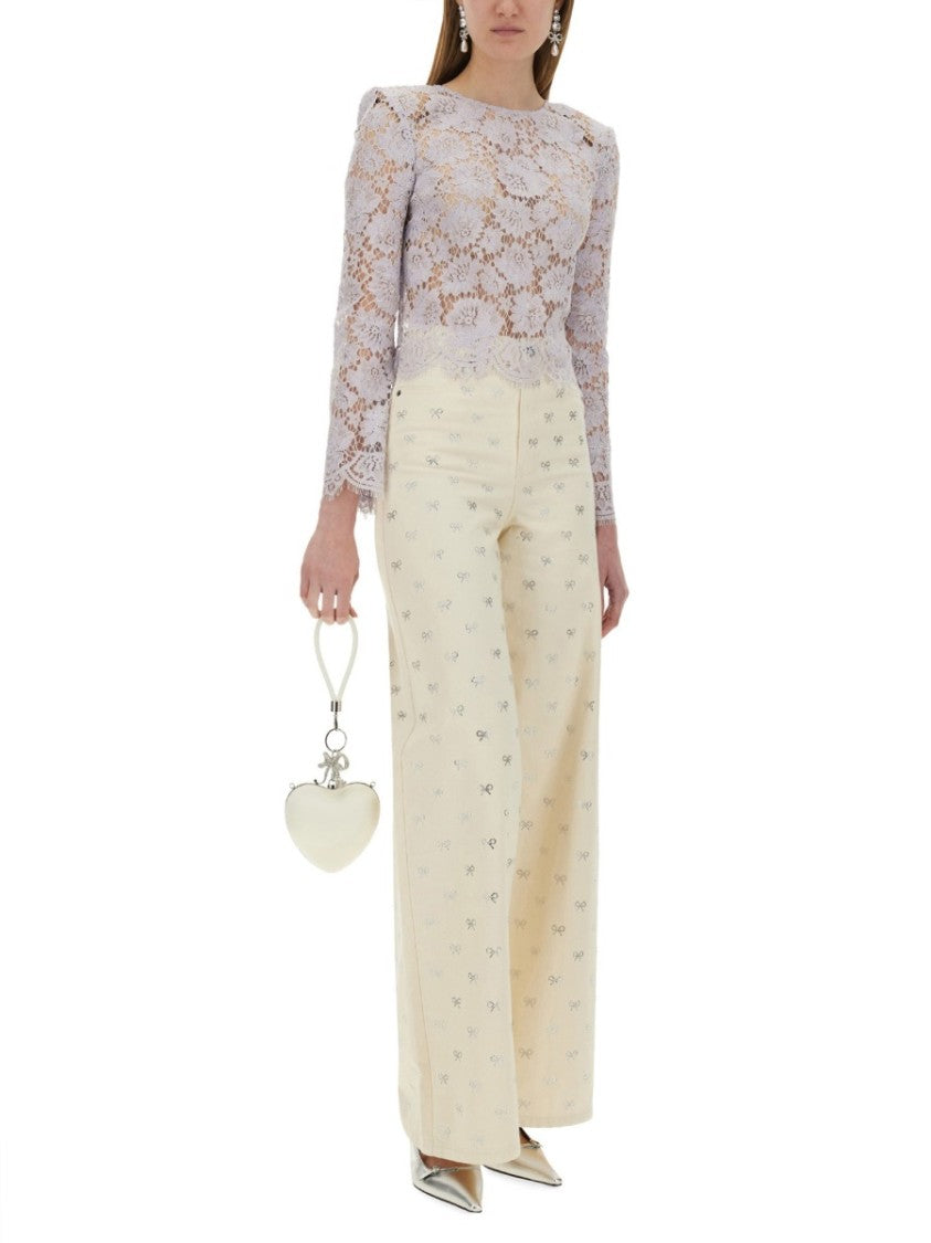 Self-Portrait Detailed Lace Top With Long Sleeves