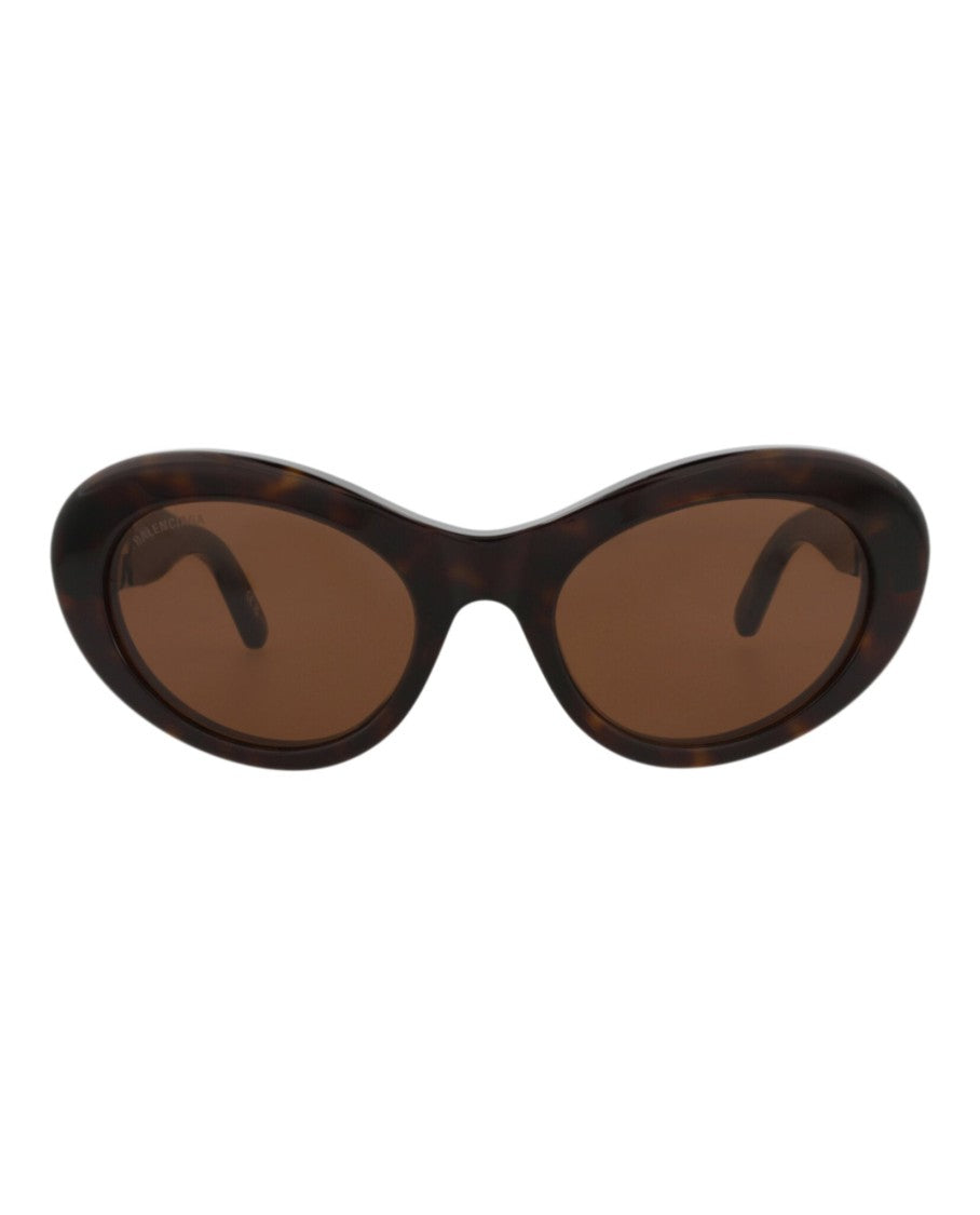 Balenciaga Round-Frame Tortoiseshell Sunglasses With Saddle Nose Bridge