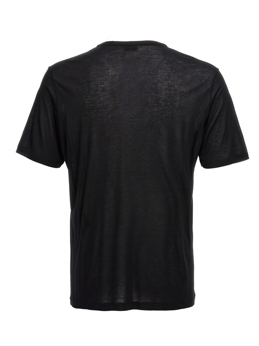 Saint Laurent Semi-Sheer Black Crewneck T-Shirt