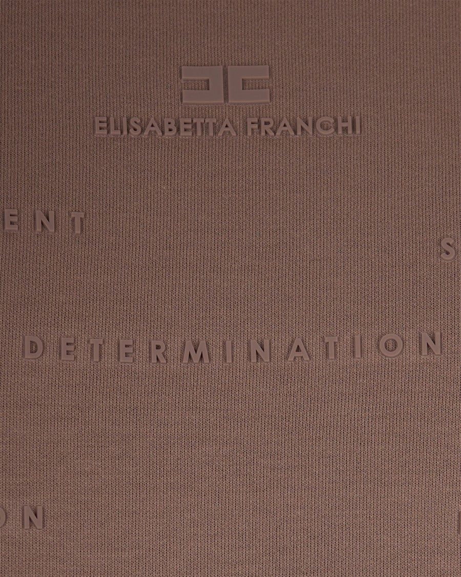 Elisabetta Franchi Short-Sleeved Jersey T-Shirt With Tactile Logo Detailing