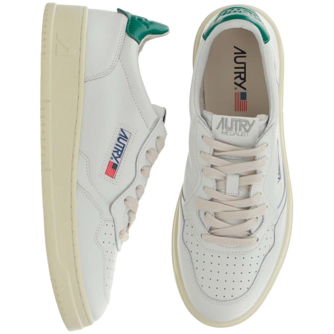 Autry Low-Top Leather Sneakers With Perforated Design