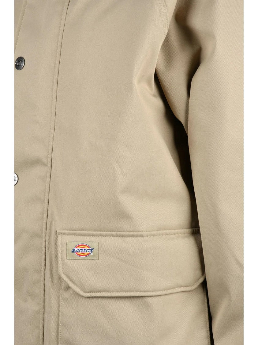 Dickies Beige Quilted Velvet Collar Polyester Parka