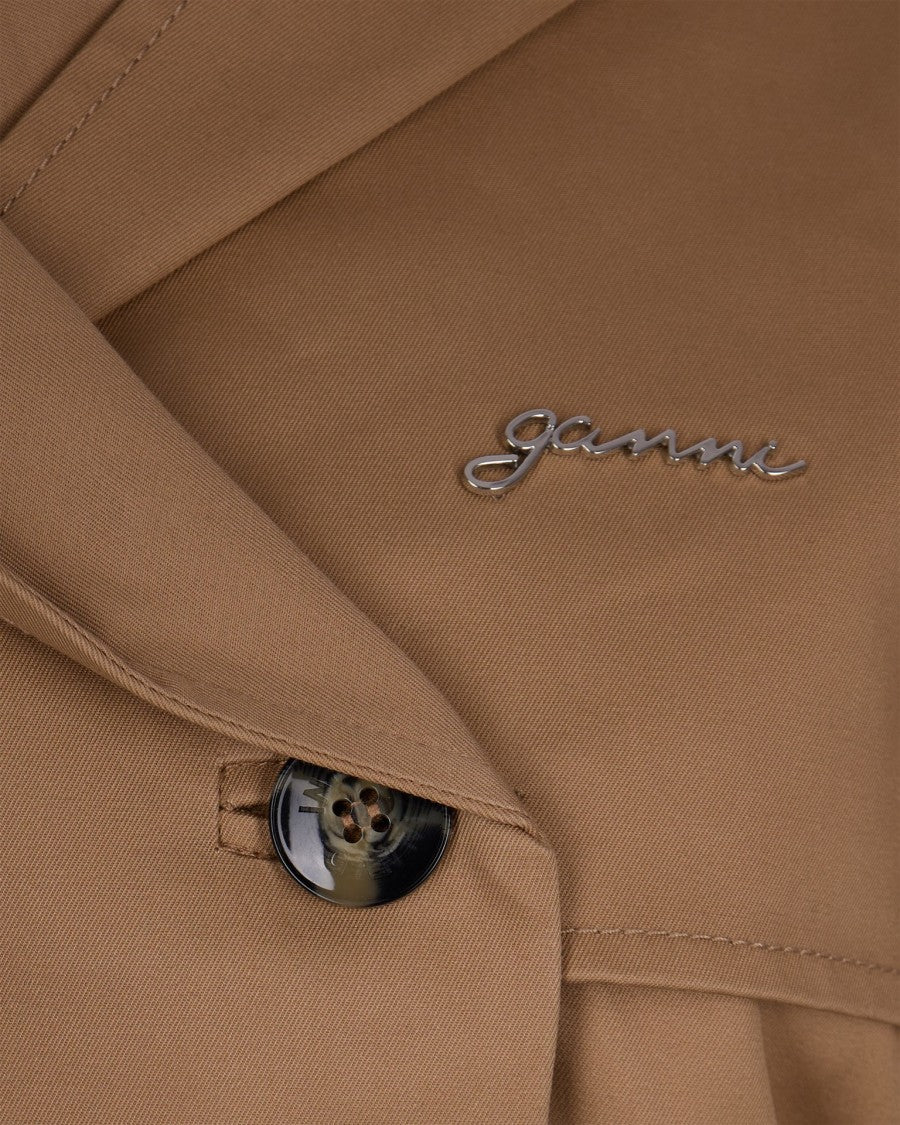 Ganni Bonded Cotton Short Trench Jacket
