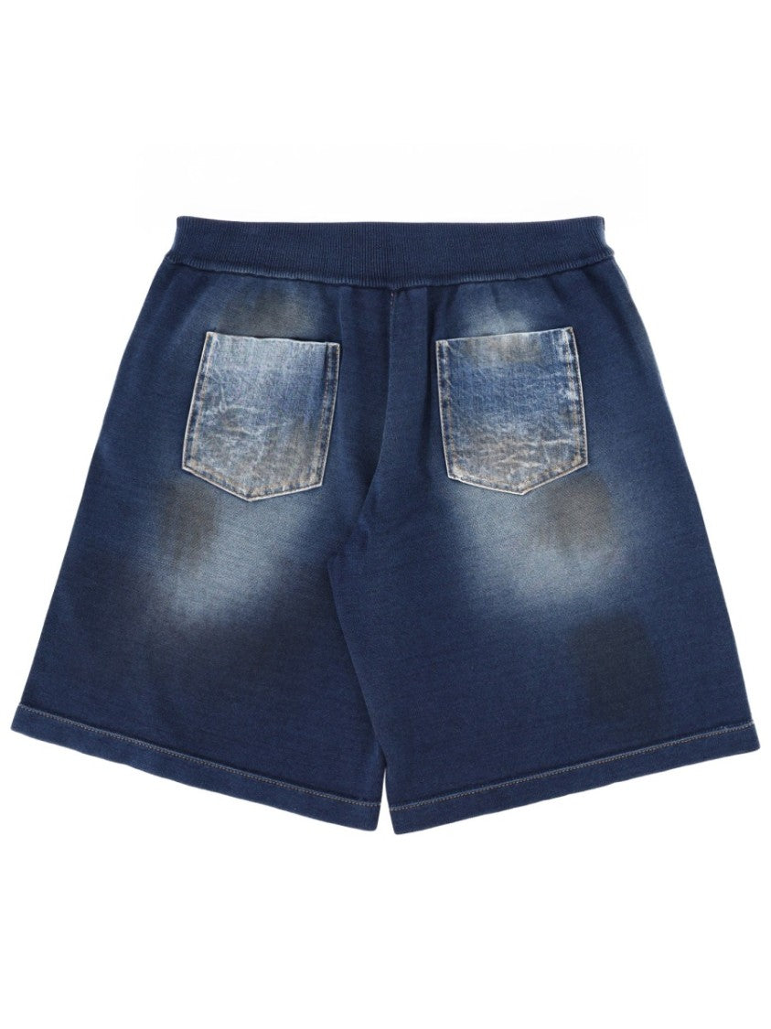 Dsquared2 Faded Wash Elasticated Waistband Cotton Shorts