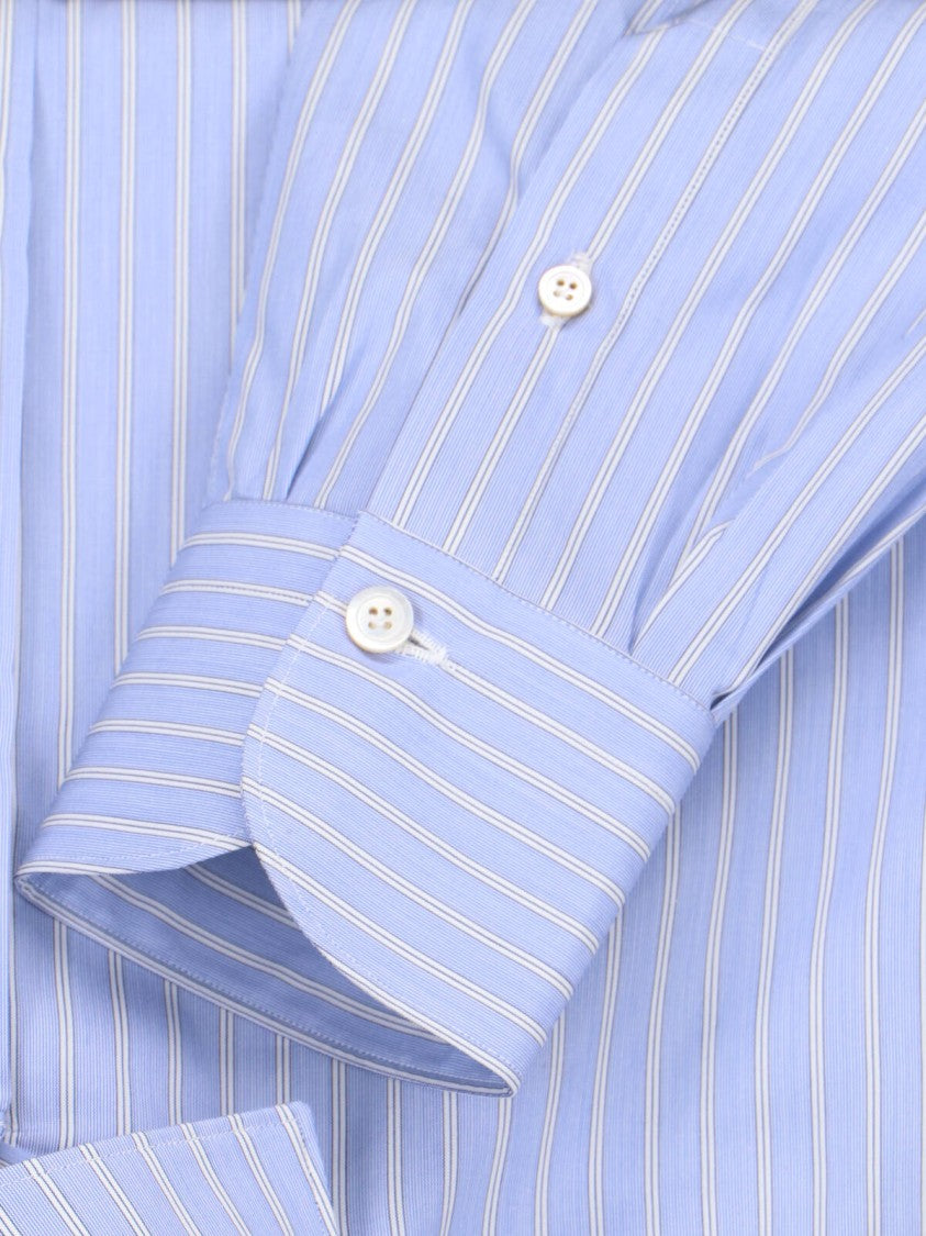 Finamore Milano' Striped Shirt – Light Blue