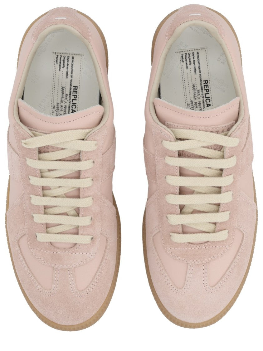 Maison Margiela Blush Replica Suede Panel Leather Sneakers