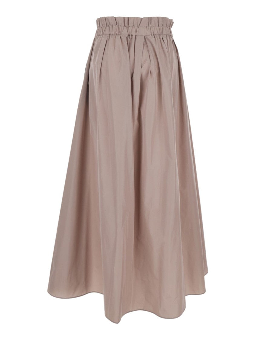 Herno Pink Elastic Waist Technical Fabric Long Skirt