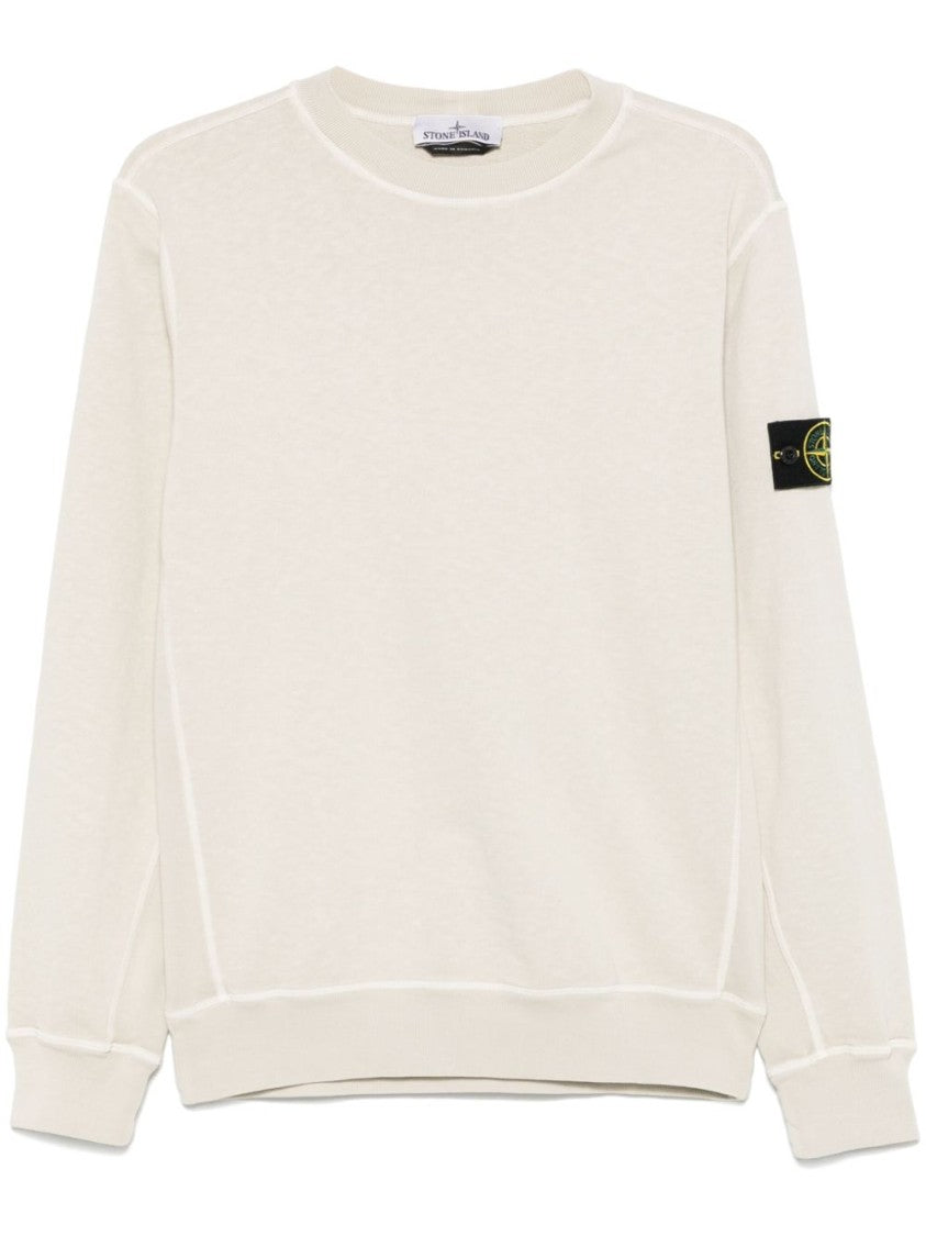 Stone Island Crewneck Sweatshirt In Chic Ivory