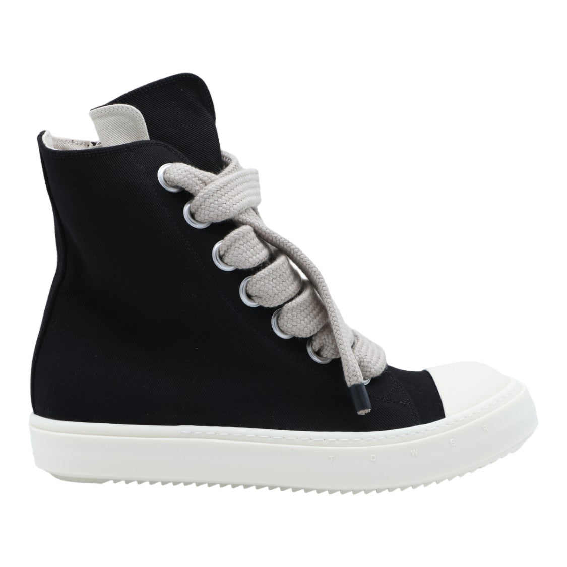 Drkshdw By Rick Owens High-Top Sneakers With Oversized Beige Laces And Chunky Sole