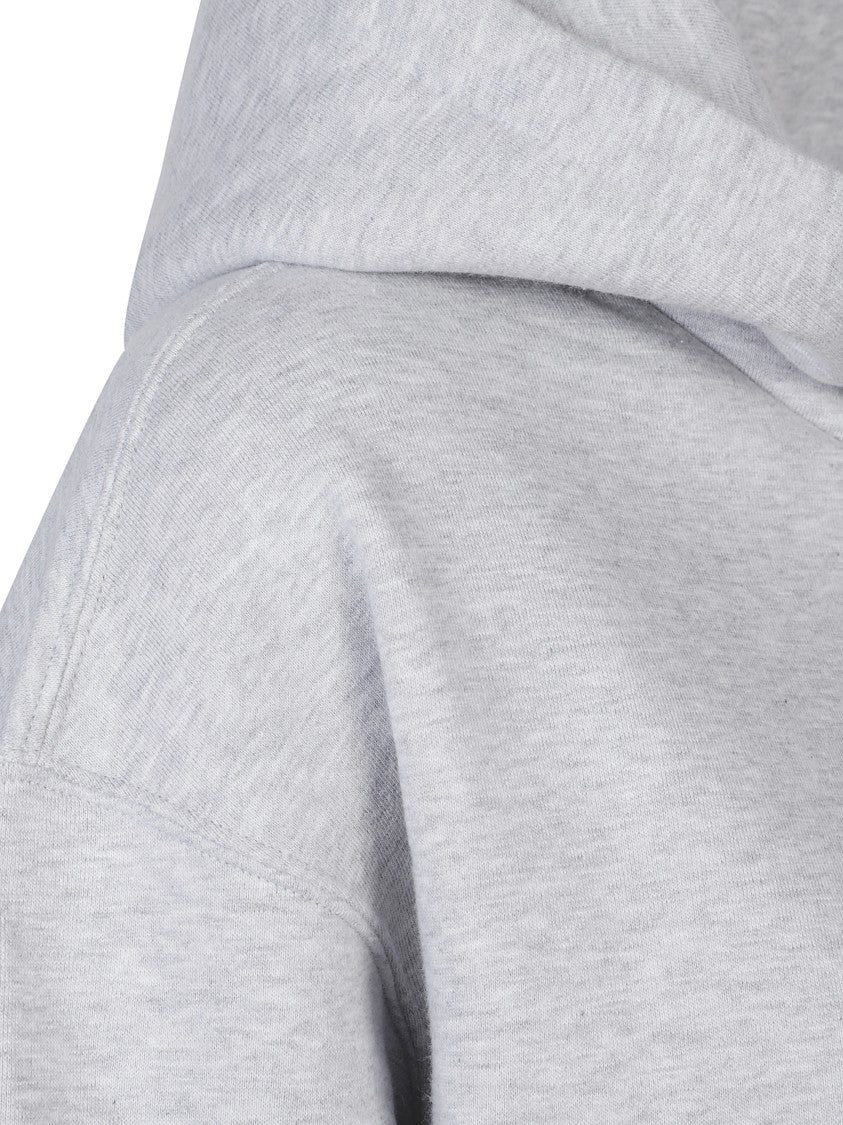 Jil Sander Grey Drawstring Hood Cotton Hoodie