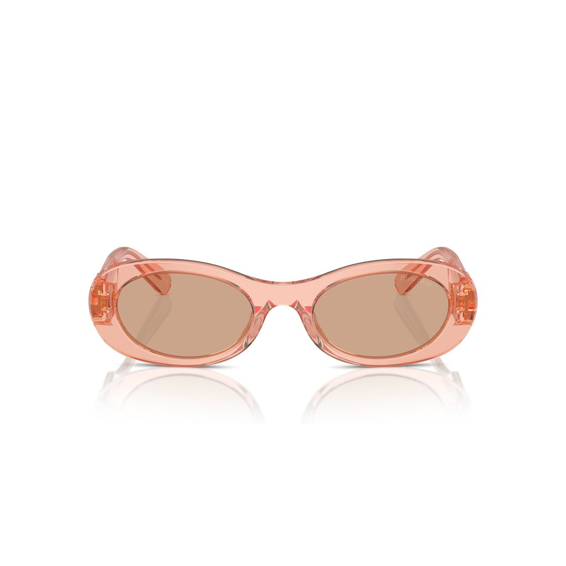 Miu Miu 0Mu 06Zs Translucent Acetate Oval Sunglasses