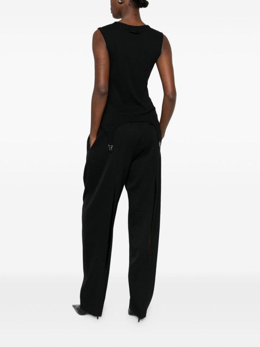 Givenchy High Waist Wide-Leg Trousers With Zipper Detail