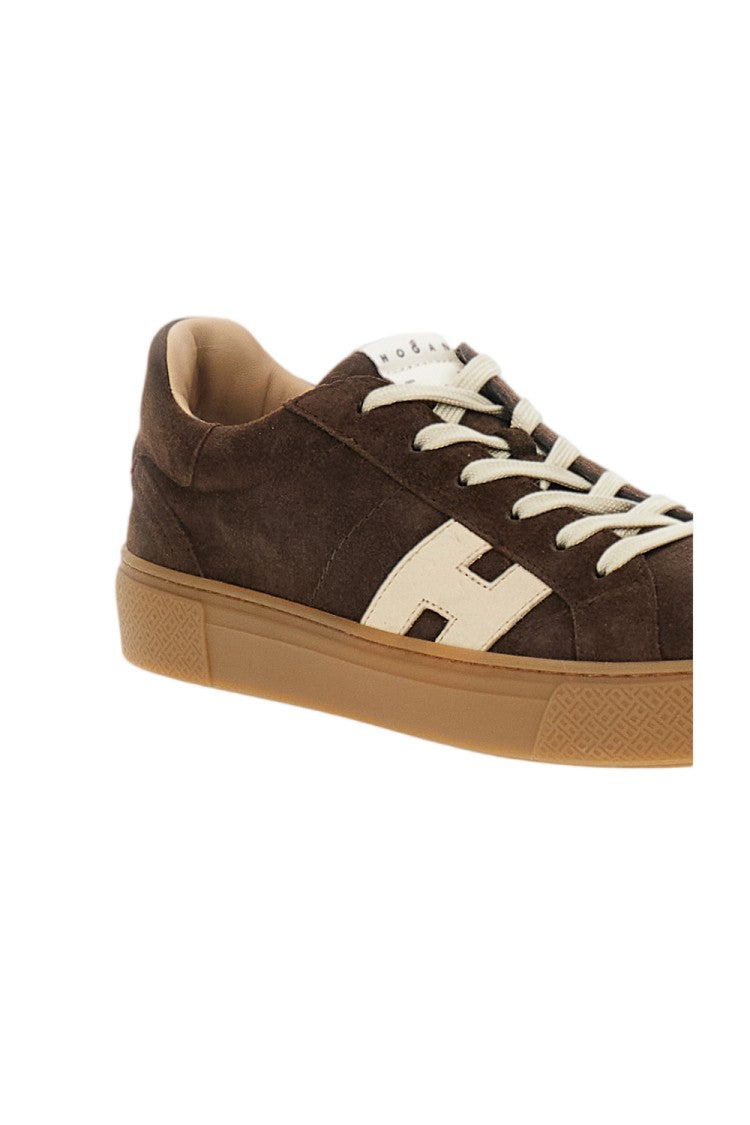 Hogan Brown Suede Leather Skater Sneakers