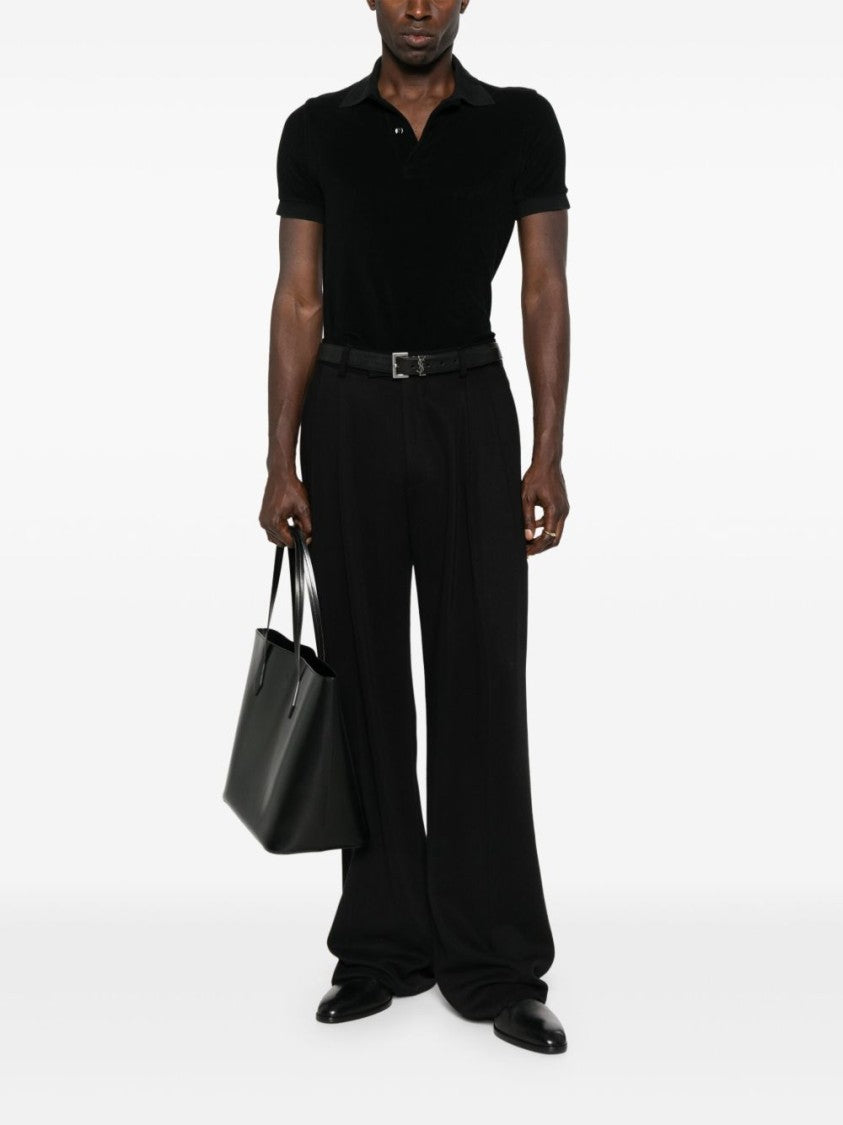 Tom Ford Short Sleeve Black Polo Shirt