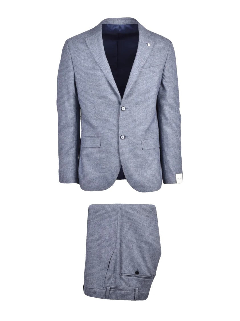 L.B.M. 1911 Blue Stretch Virgin Wool Formal Suit