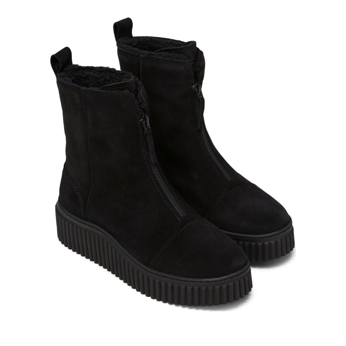 Marc O'polo Black Mo.Bianca Suede Front Zipper Boots